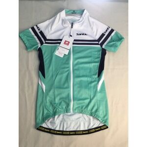 Santic Short Sleeve Cycling Jersey Bike Shirt Mint Green‎ White Navy Blue Men's